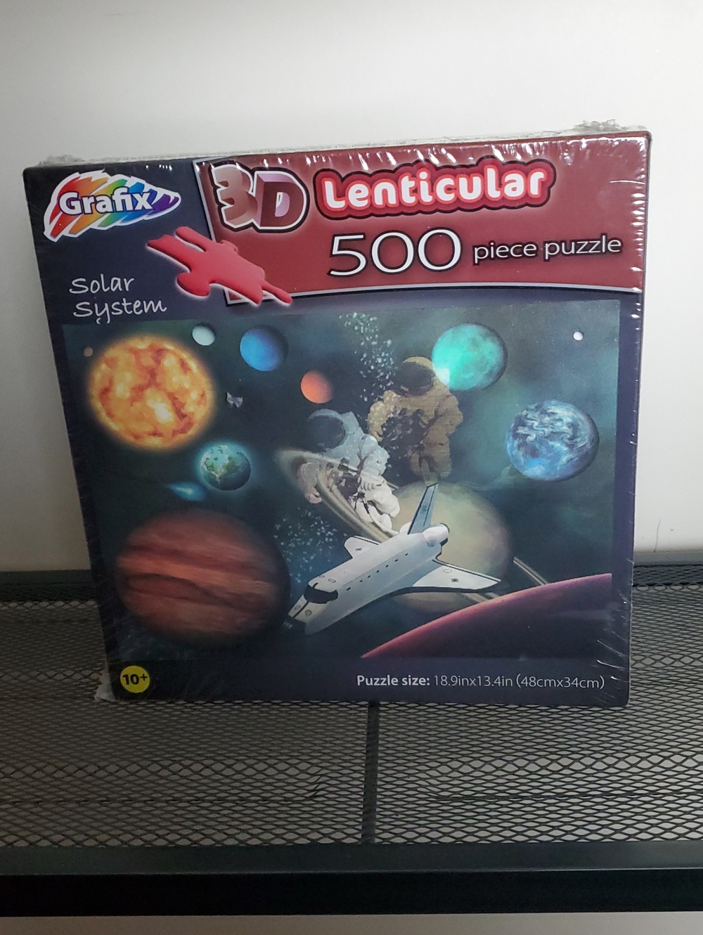 3D Lenticular Solar System 500-Piece Puzzle - Red Accent